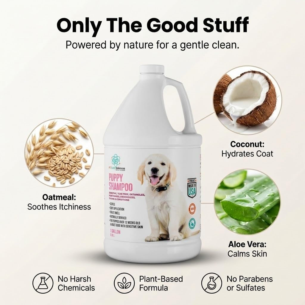 1 Gallon Tearless Puppy Shampoo and Conditioner - Groomers Choice - Made in the USA