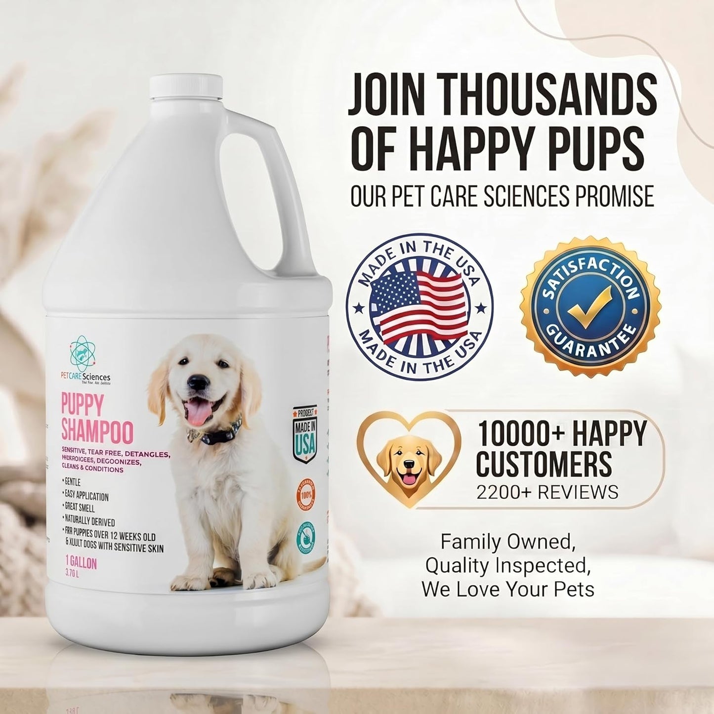 1 Gallon Tearless Puppy Shampoo and Conditioner - Groomers Choice - Made in the USA
