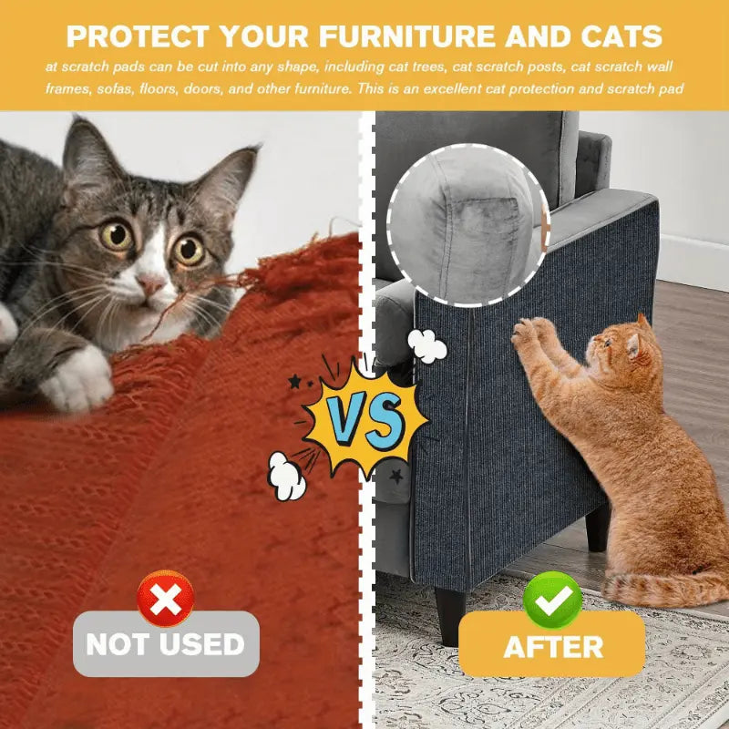 1Pc Durable Cat Scratching Pad - Self-Adhesive, Scratch-Resistant Felt Mat for Walls and Furniture, Perfect for Cats, Polyester Material - Multi-Size Pack, Cat Mat Scratcher, Wall Scratcher for Cats