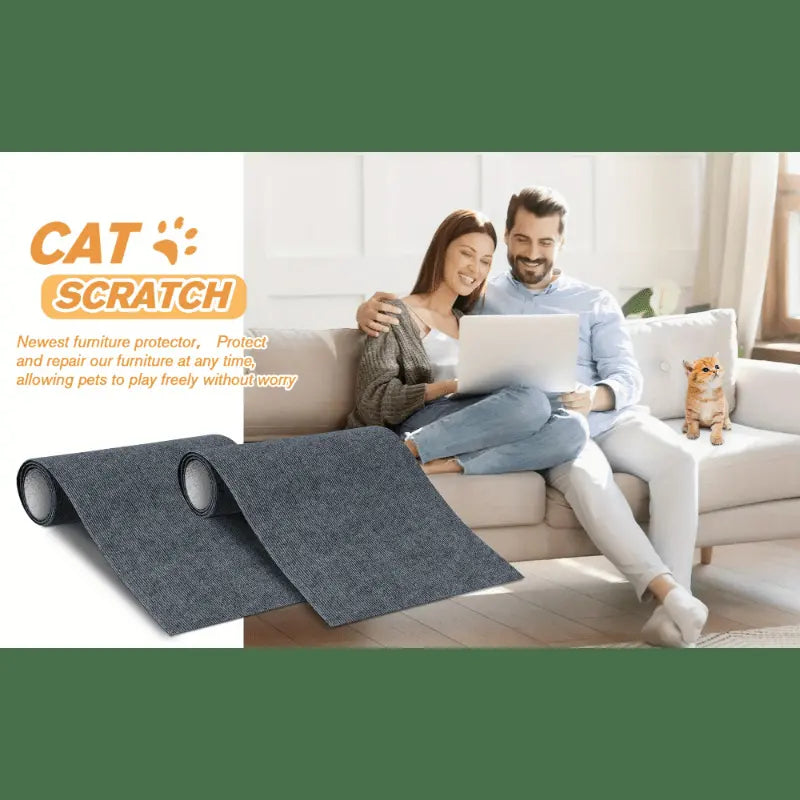 1Pc Durable Cat Scratching Pad - Self-Adhesive, Scratch-Resistant Felt Mat for Walls and Furniture, Perfect for Cats, Polyester Material - Multi-Size Pack, Cat Mat Scratcher, Wall Scratcher for Cats