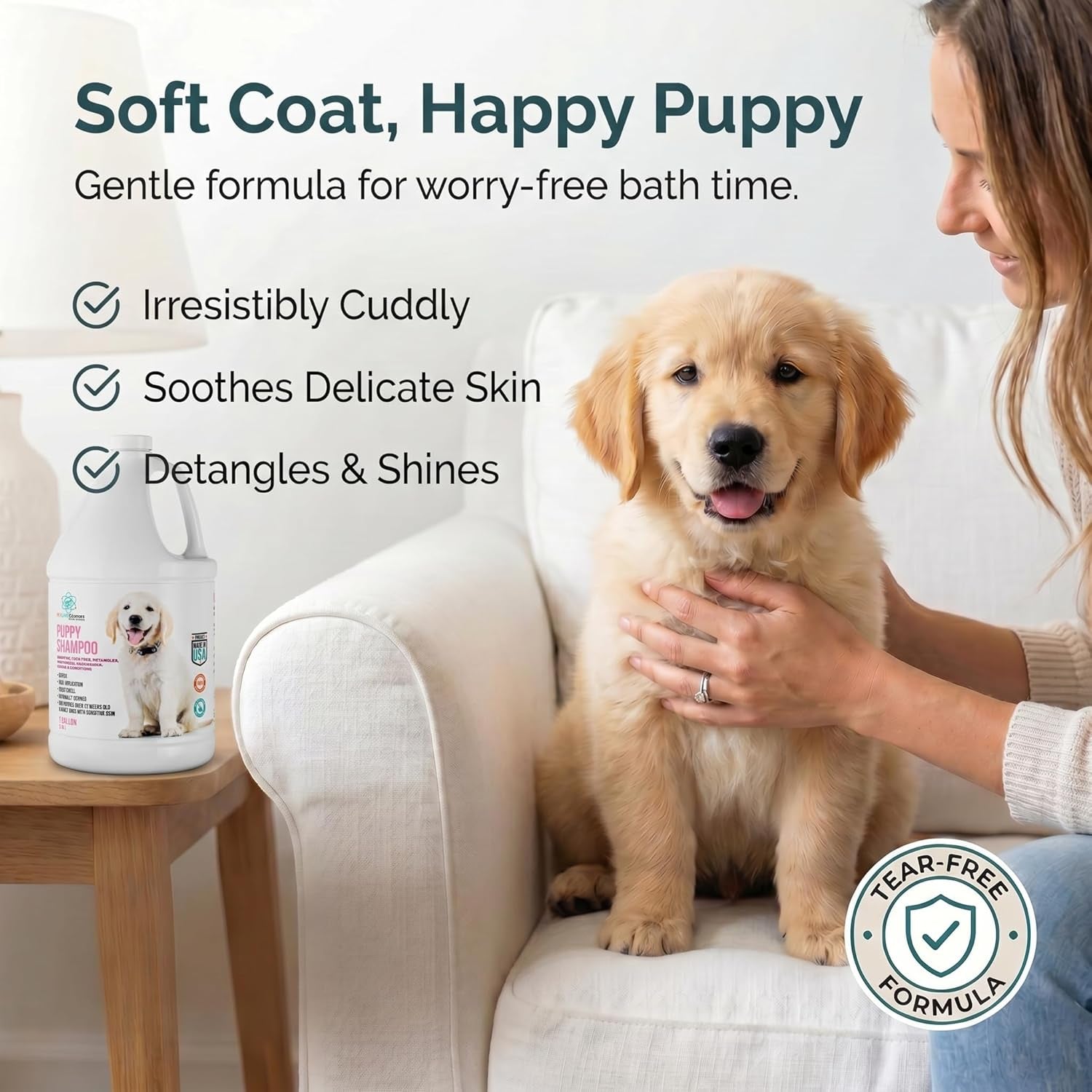 1 Gallon Tearless Puppy Shampoo and Conditioner - Groomers Choice - Made in the USA