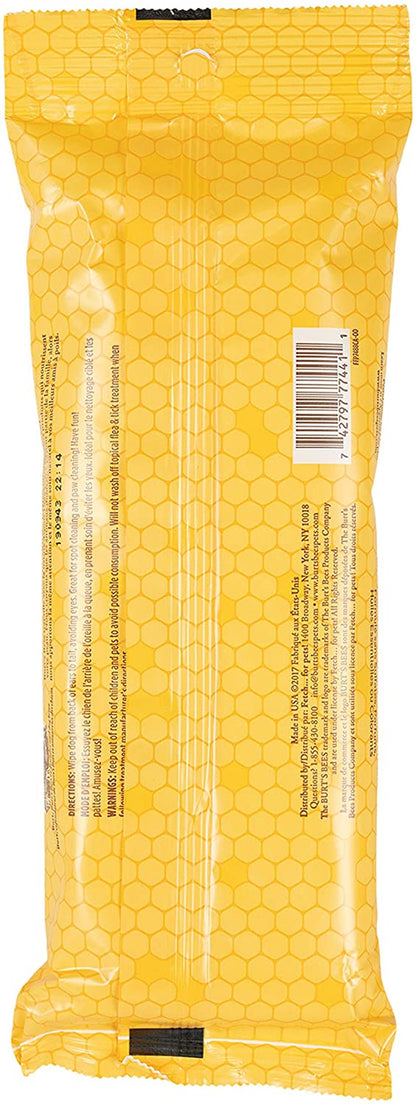 Honey Multipurpose Dog Grooming Wipes, Gentle Hypoallergenic Spot Cleaning Sheets, Ph Balanced Natural Origin Formula for Paws, Face and Butt, 50 Count