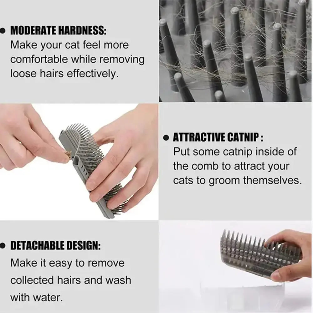 Pet Self Grooming Brush, Cat Corner Massage Comb, Cat Scratcher, Pet Back Massager, Wall Corner Cat Scratching Brush, Pet Stuff