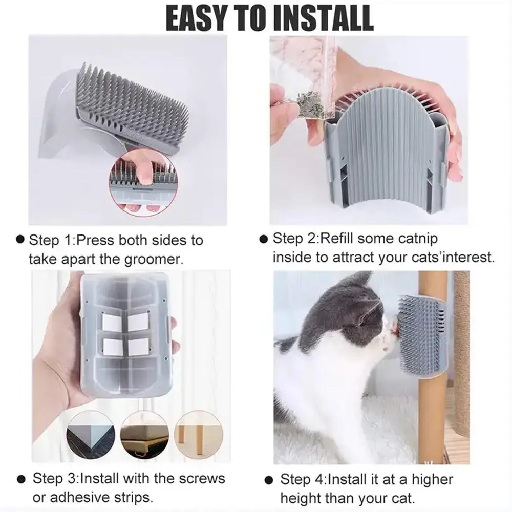 Pet Self Grooming Brush, Cat Corner Massage Comb, Cat Scratcher, Pet Back Massager, Wall Corner Cat Scratching Brush, Pet Stuff
